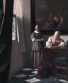 Lady Writing a Letter with Her Maid Baroque Johannes Vermeer